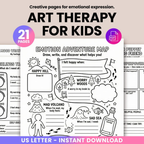 Art Therapy Worksheets For Kids, Emotional Regulation Activities