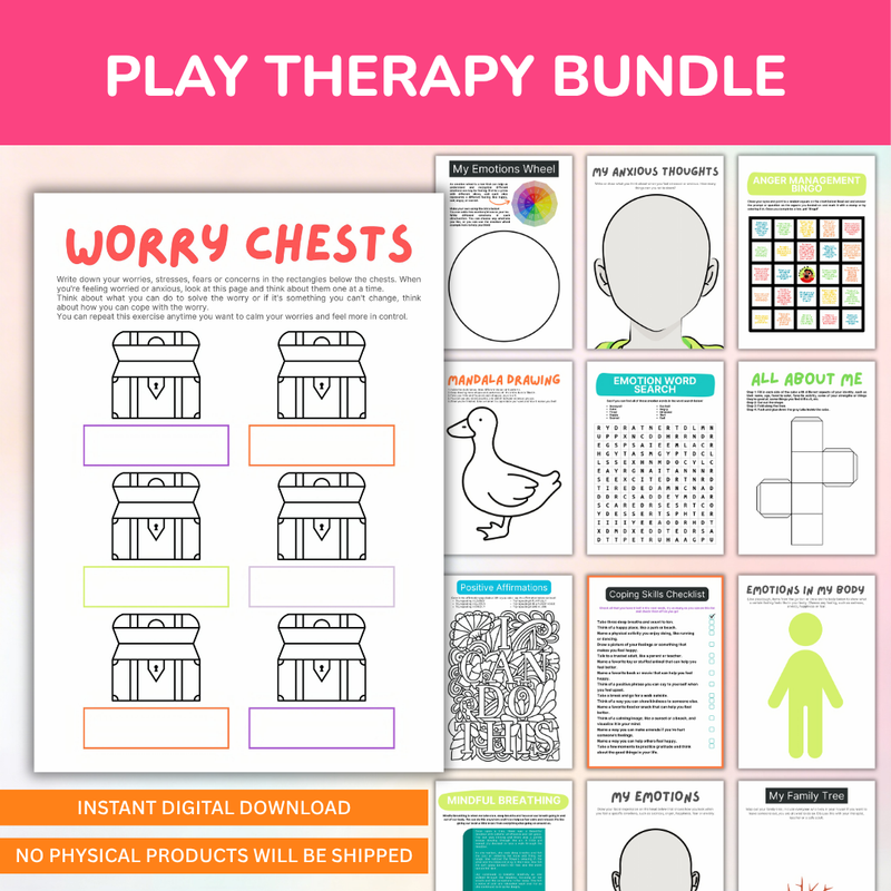 Play Therapy Resource Bundle, Worksheets And Tools For Therapists