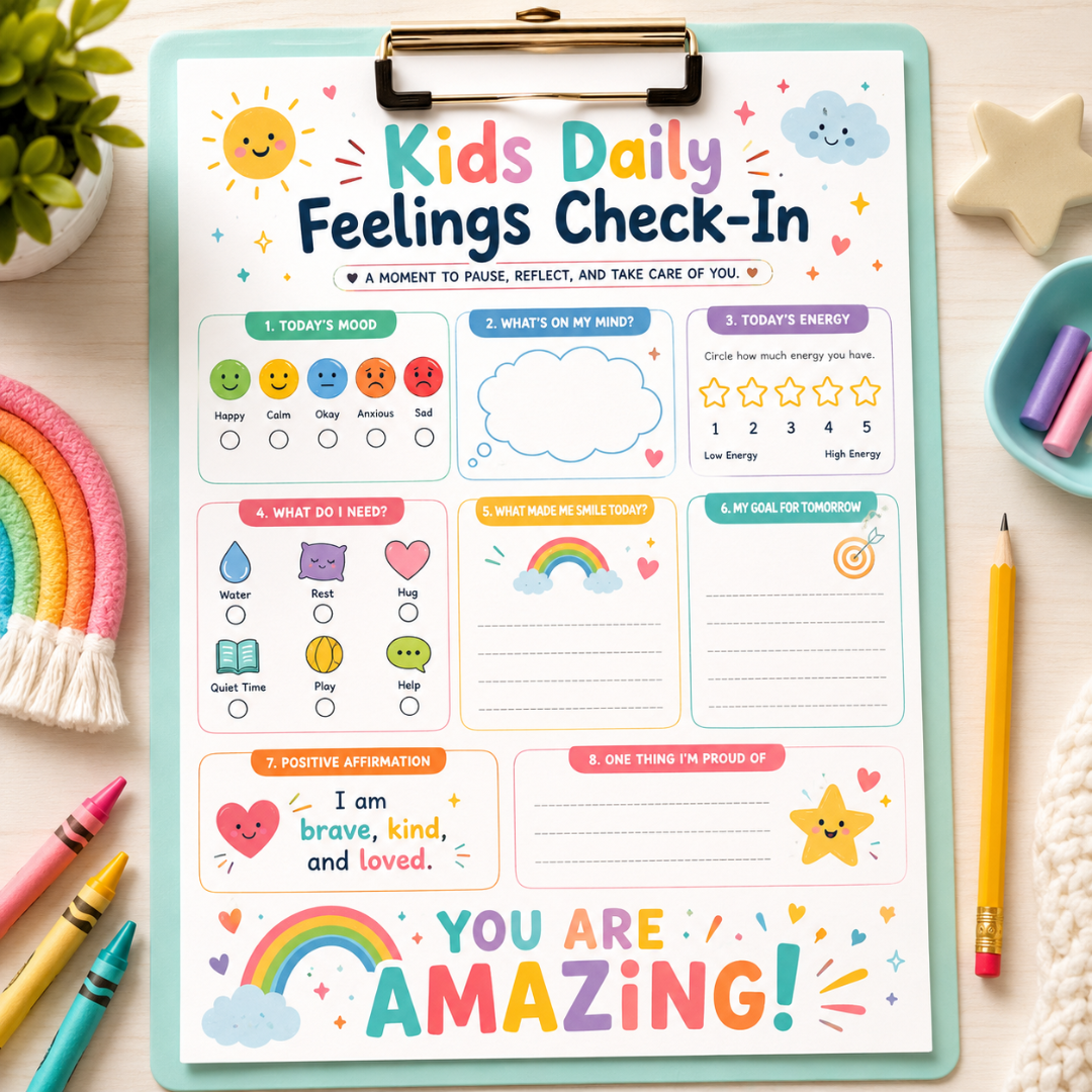 Kids Mental Health Check In, Therapy Game For Emotional Regulation