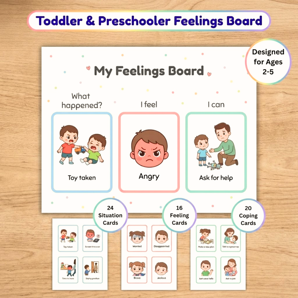 Kids Feelings Worksheets Bundle, Emotional Regulation Activities