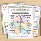 Happy Brain Worksheet Bundle for Kids, Instant Download