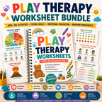 Play Therapy Worksheets Bundle, SEL Activities And Coping Skills