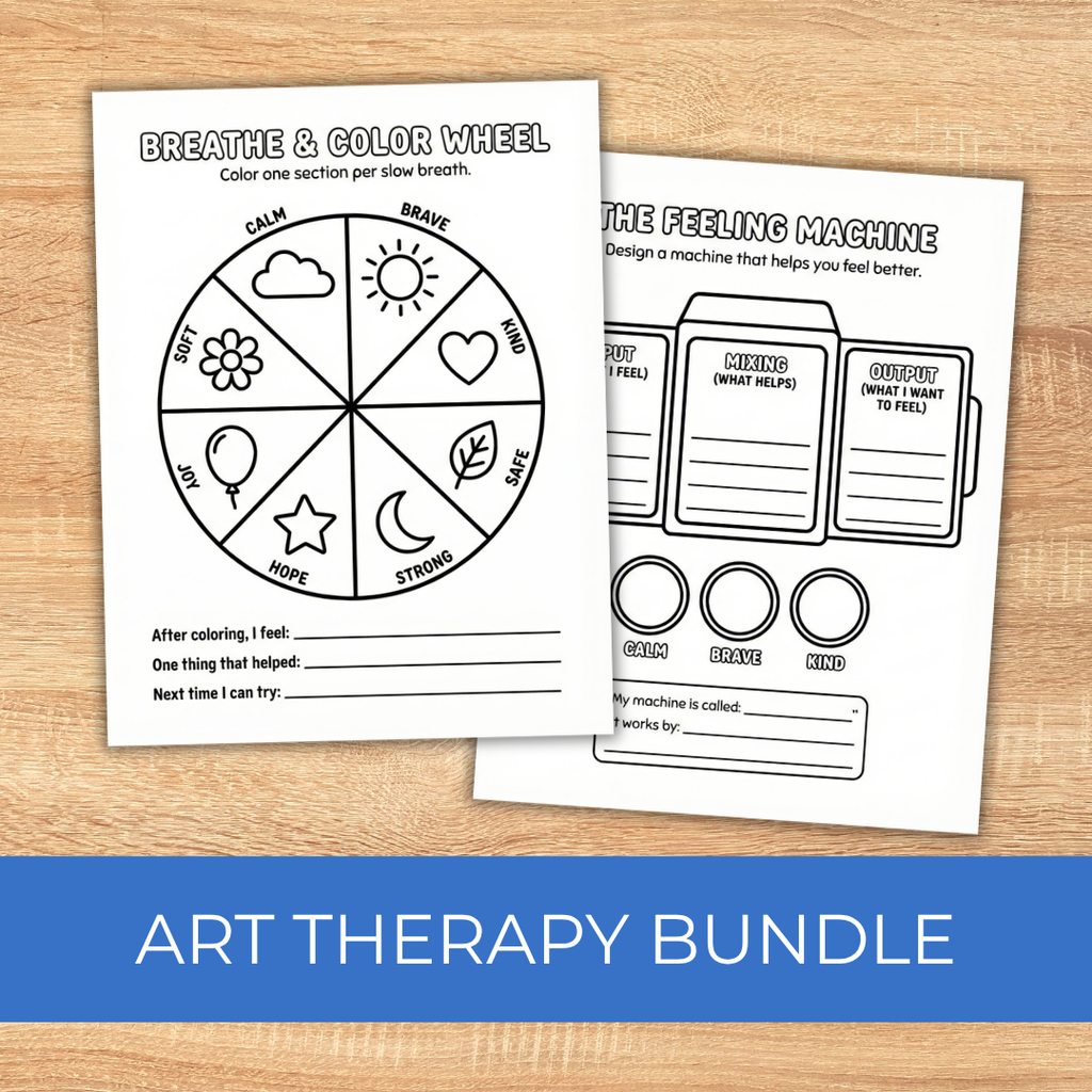 Art Therapy Bundle For Kids, Emotional Regulation Activities
