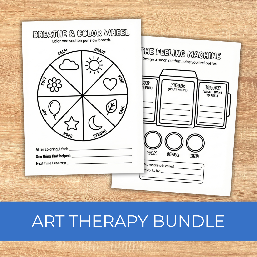 Art Therapy Bundle For Kids, Emotional Regulation Activities