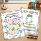 Happy Brain Worksheet Bundle for Kids, Instant Download