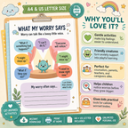 Worry Monster Anxiety Workbook, CBT Coping Skills For Kids
