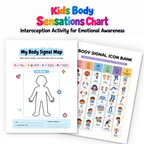 Kids Body Sensations Chart, Interoception Activity for Emotional Awareness