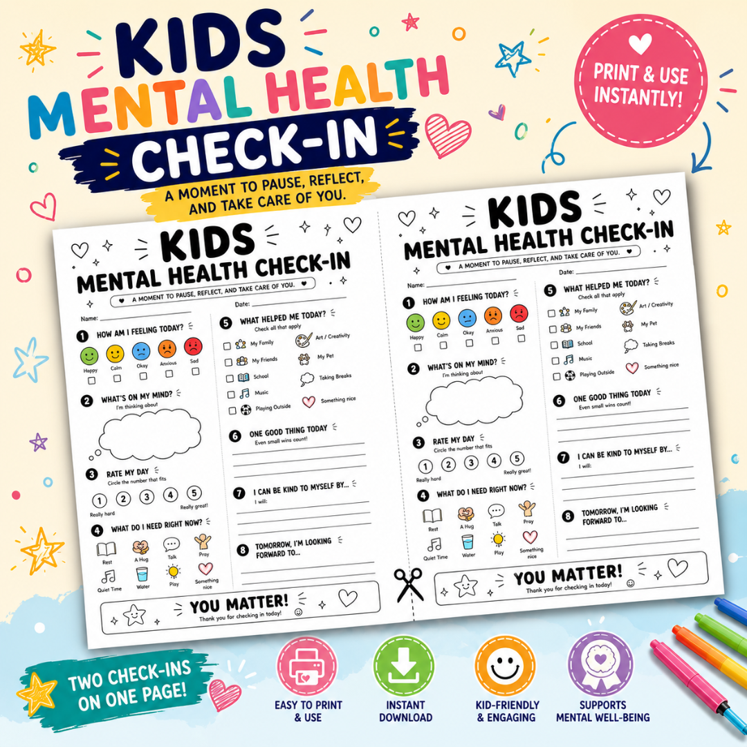 Kids Mental Health Check In, Therapy Game For Emotional Regulation