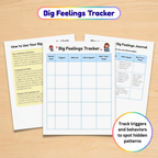Kids Feelings Worksheets Bundle, Emotional Regulation Activities
