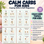 Calm Cards for Kids, Coping Skills and Self Regulation
