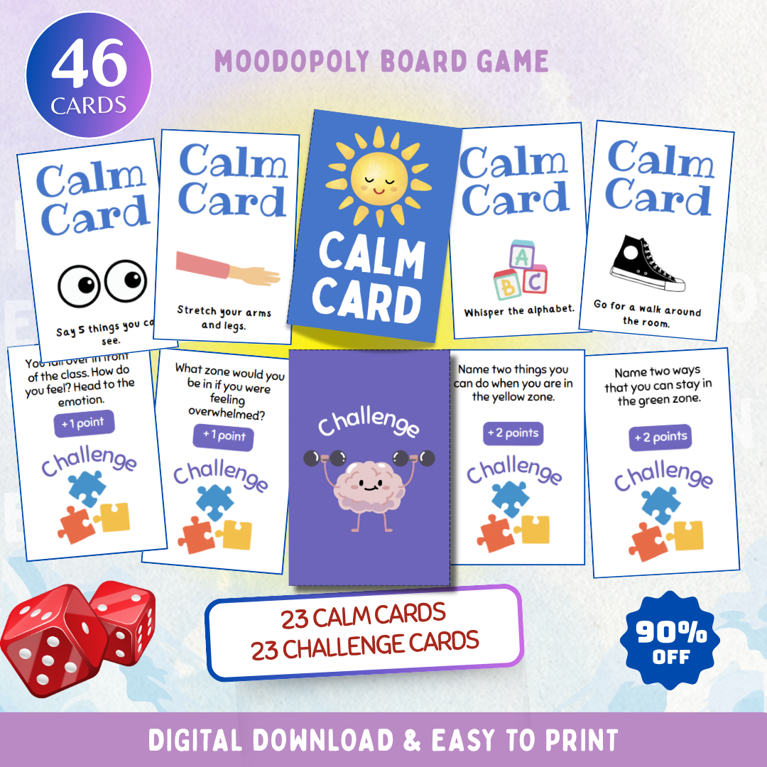 Moodopoly, Emotional Regulation Board Game, Coping Skills for Kids