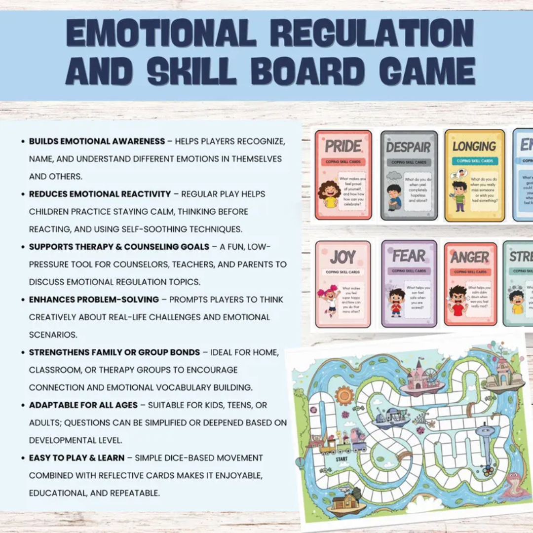 Emotional Regulation Board Game, Coping Skills Activities For Kids