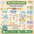 Worry Monster Anxiety Workbook, CBT Coping Skills For Kids