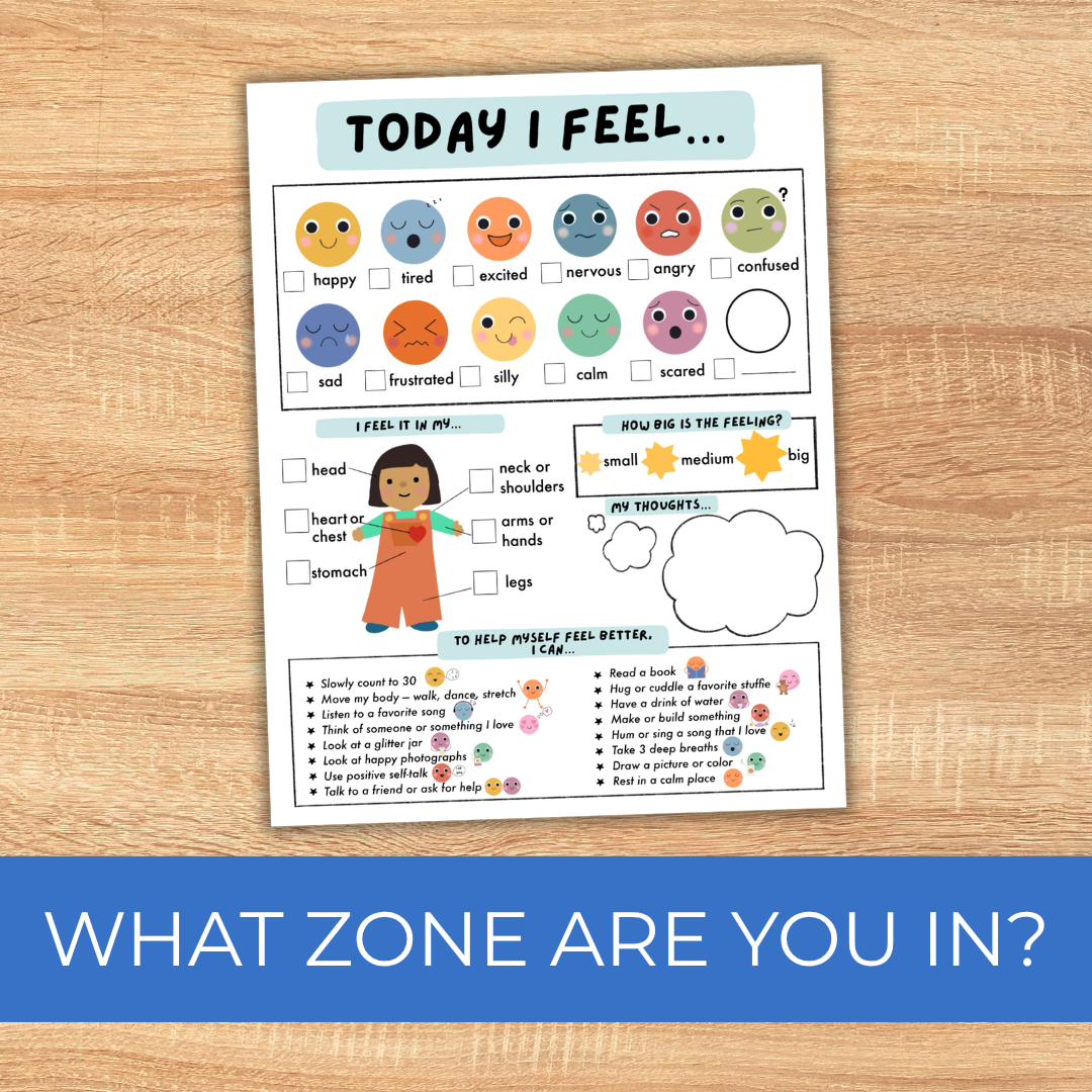 Feelings Board For Kids, Emotion Regulation Chart Printable