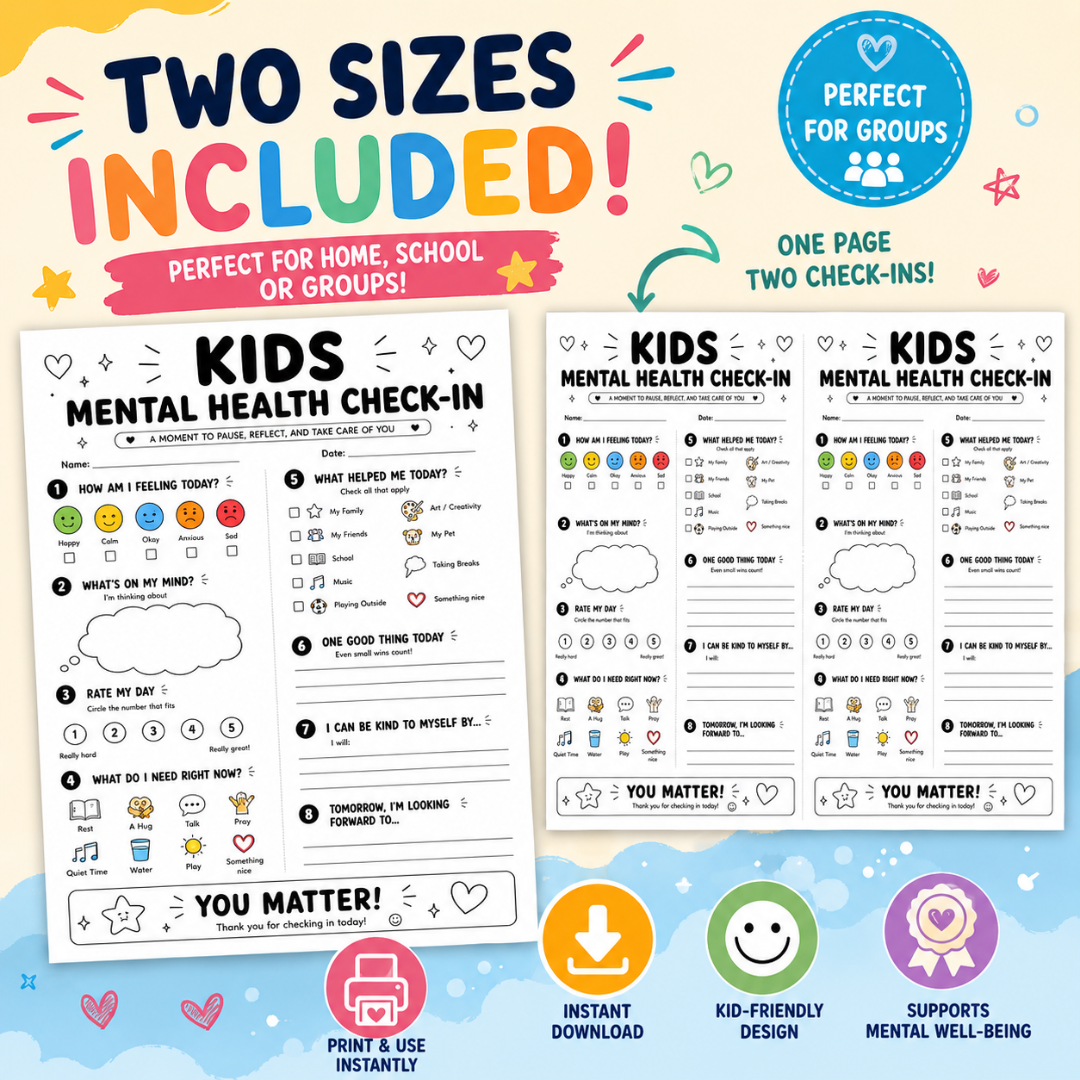 Kids Mental Health Check In, Therapy Game For Emotional Regulation