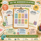 Worry Monster Anxiety Workbook, CBT Coping Skills For Kids