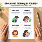 Grounding Techniques for Kids, Anxiety Relief and Coping Skills Cards