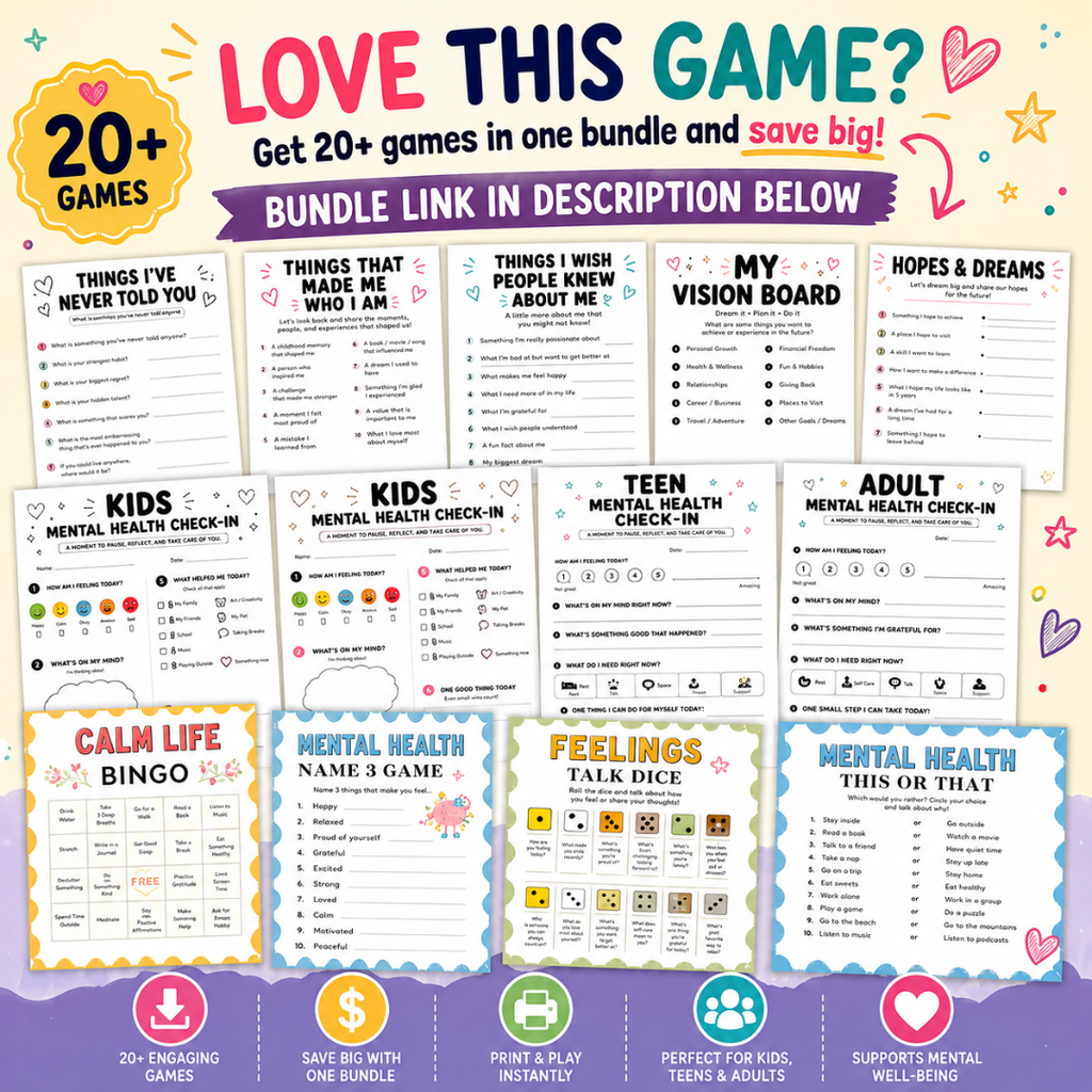 Kids Mental Health Check In, Therapy Game For Emotional Regulation