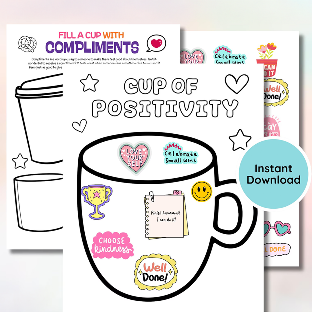 Self Esteem Worksheet Bundle, Mental Health Activities For Kids
