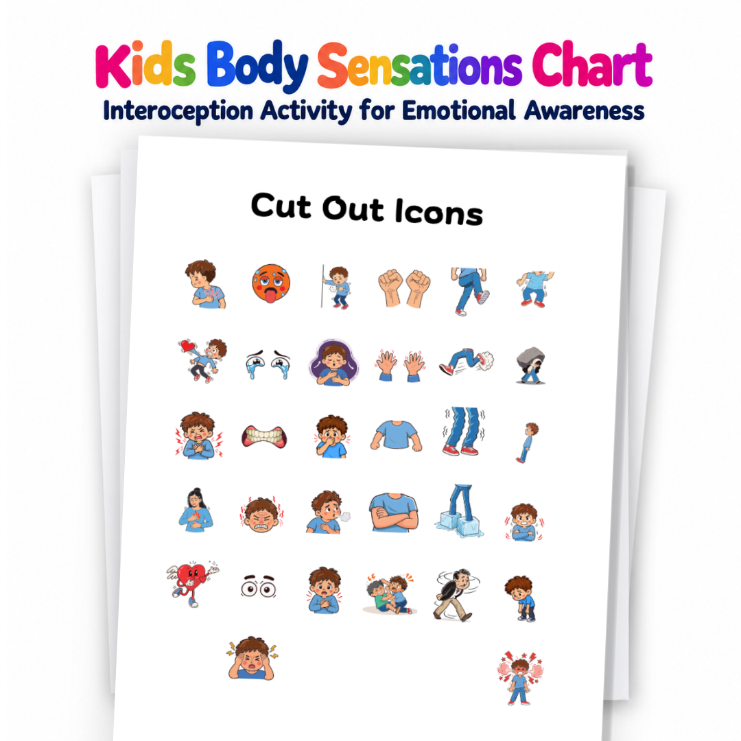 Kids Body Sensations Chart, Interoception Activity for Emotional Awareness