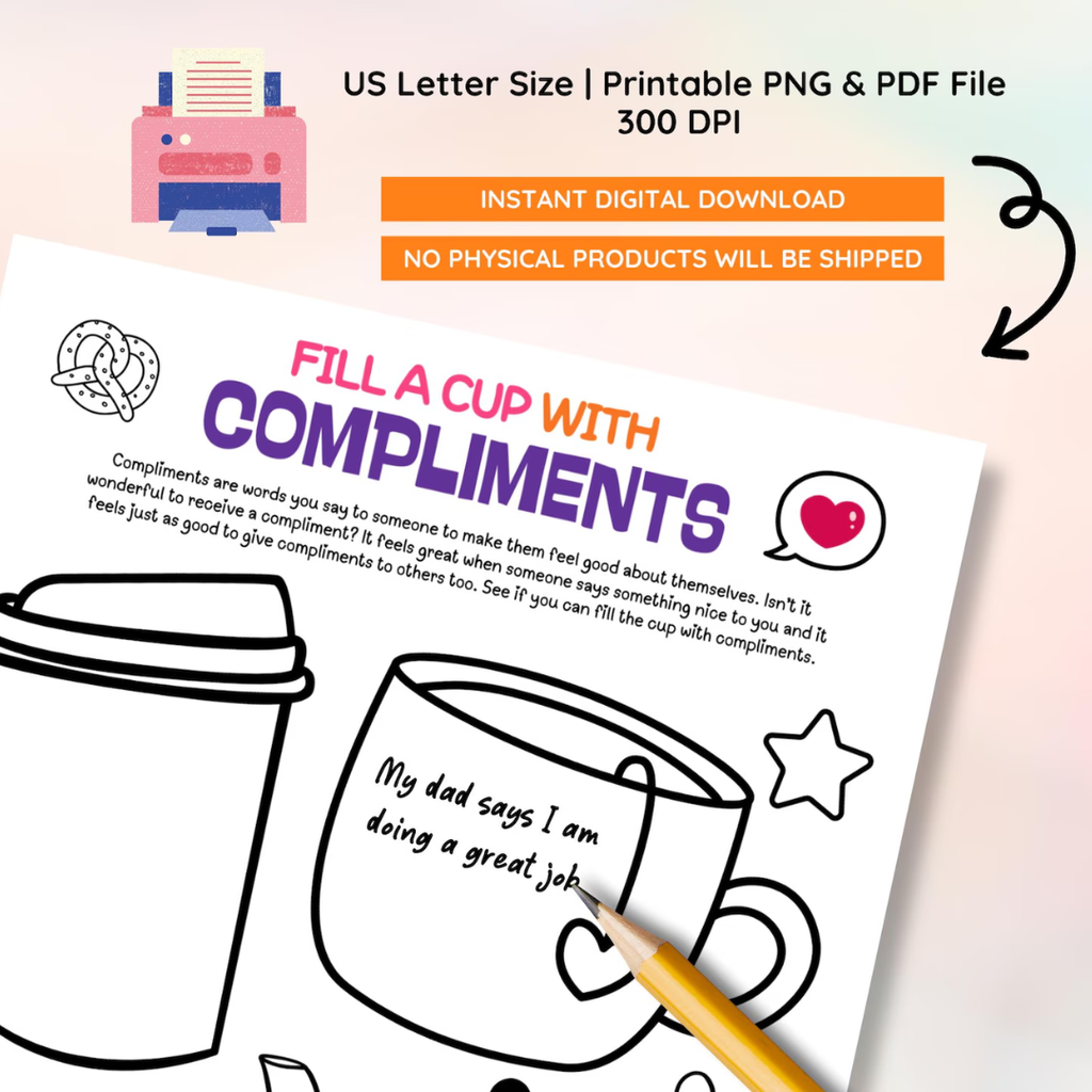 Self Esteem Worksheet Bundle, Mental Health Activities For Kids