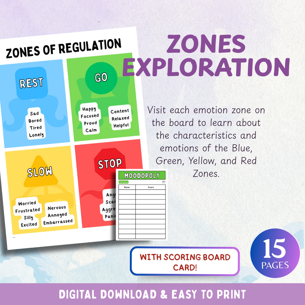 Moodopoly, Emotional Regulation Board Game, Coping Skills for Kids