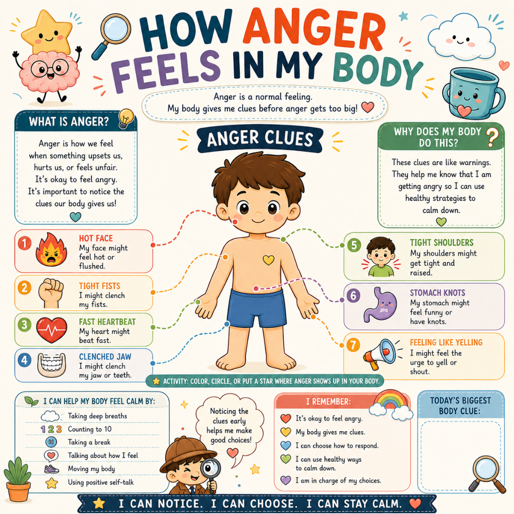 Anger Management Therapy Worksheets Kids, Impulse Control, Instant Download