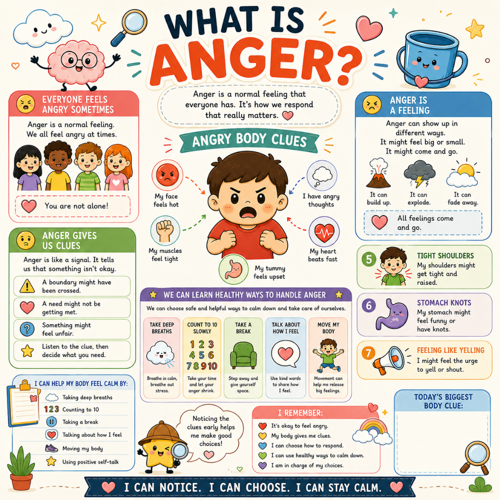 Anger Management Therapy Worksheets Kids, Impulse Control, Instant Download