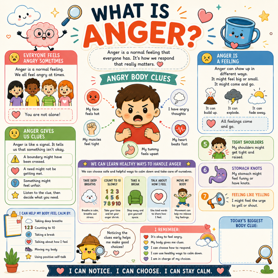 Anger Management Therapy Worksheets Kids, Impulse Control, Instant Download