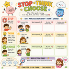 Anger Management Therapy Worksheets Kids, Impulse Control, Instant Download