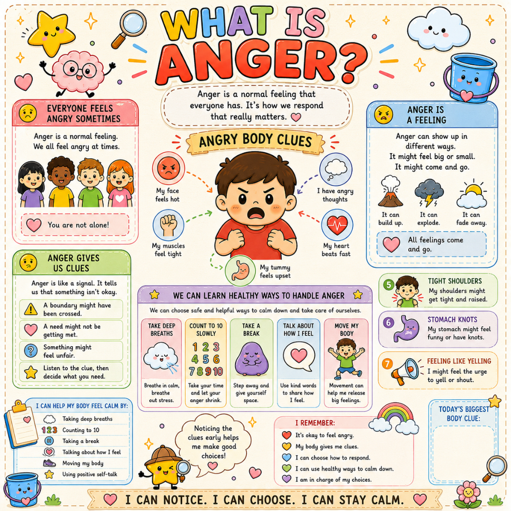 Anger Management Therapy Worksheets Kids, Impulse Control, Instant Download