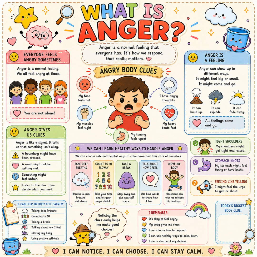 Anger Management Therapy Worksheets Kids, Impulse Control, Instant Download