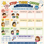 Anger Management Therapy Worksheets Kids, Impulse Control, Instant Download
