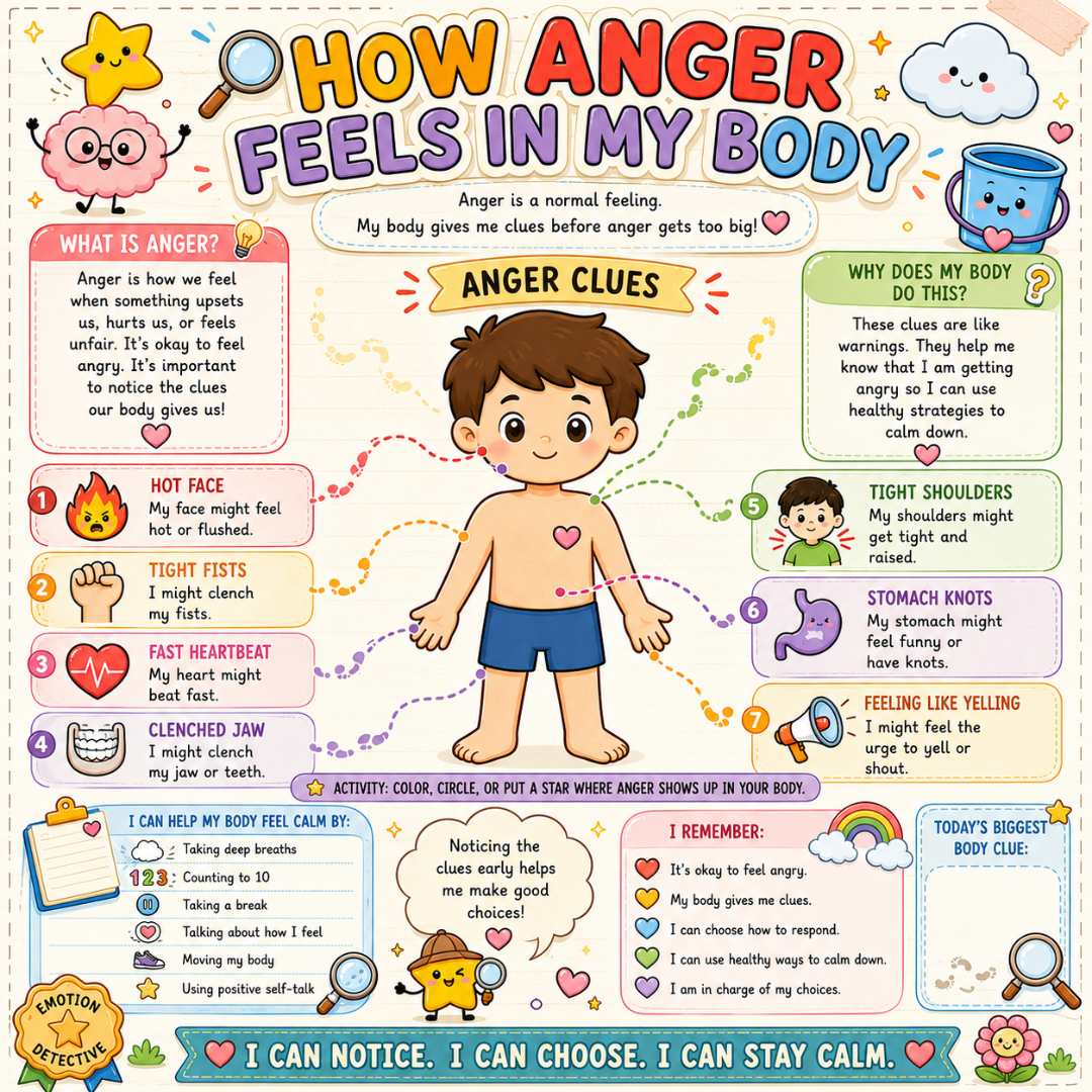 Anger Management Therapy Worksheets Kids, Impulse Control, Instant Download